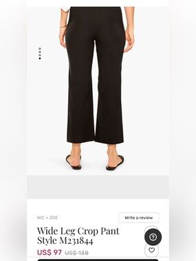 NIC+ZOE Black Wide-Leg Crop Pant 📣📣🔊WHITE📣📣📣